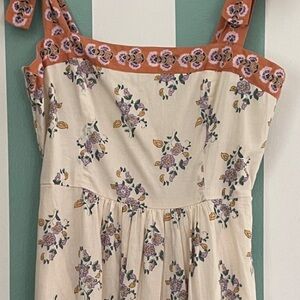 Patrons of Peace Cream Floral Midi Dress